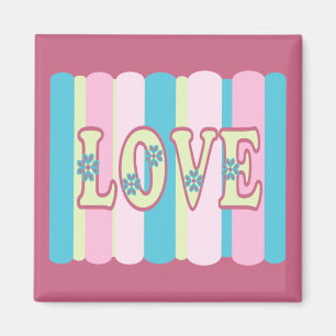 Íman Citação de Amor Bastante Design Amarelo Cor-de-ros