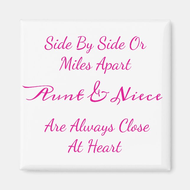 Íman Citação de Amor de Tia e Sobrinha: Lado a Lado ou  (Frente)