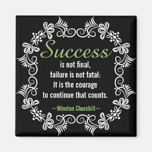 Íman Citação de Atitude Positiva de Churchill Motivacio