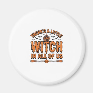 Íman Citação de Bruxa de Halloween Design Vetorial Vint
