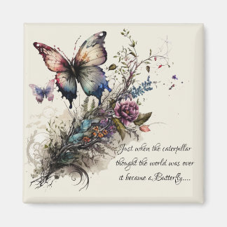 Íman Citação de Encorajamento Inspiracional Butterfly