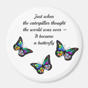Íman Citação de Encorajamento Inspiracional Butterfly