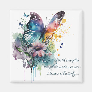 Íman Citação de Encorajamento Inspiracional Butterfly