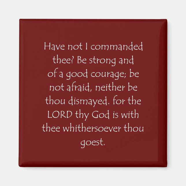 Íman Citação de Escrituras Joshua 1 9 (Frente)