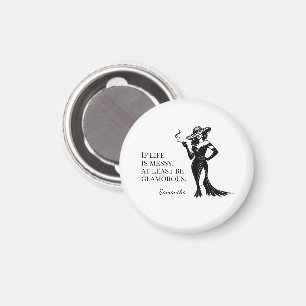Íman Citação de Estilo Glam Personalizado em Design