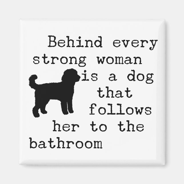 Íman Citação de Humor de Cachorro - Labradoodle (Frente)