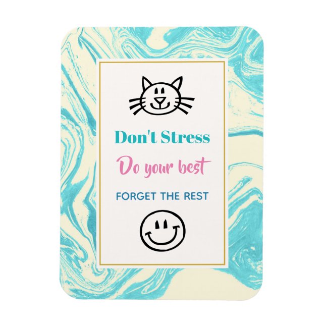 Íman Citação de Inspiração Não Estresse (Vertical)