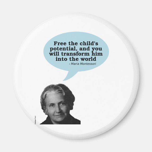 Íman citação de maria montessori (Frente)
