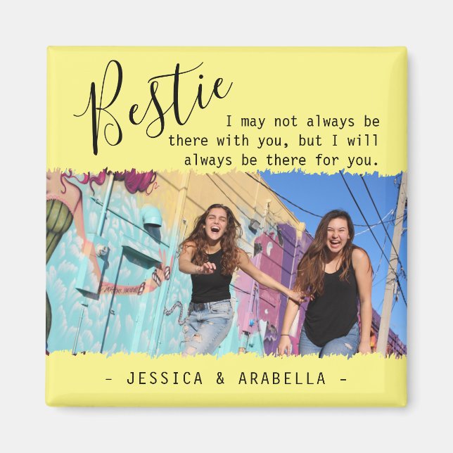 Íman Citação de Melhor Amiga Foto Personalizada BFF Mod (Frente)
