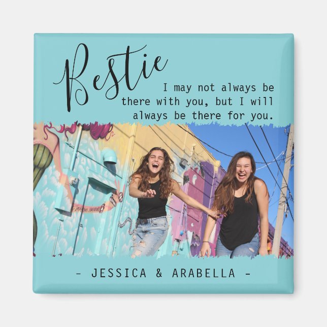 Íman Citação de Melhor Amiga Foto Personalizada BFF Mod (Frente)