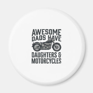 Íman Citação de Pai e Filhas de Motocicleta Vetor Vinta