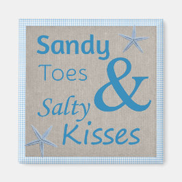 Íman Citação de Sandy Toes e Salty Kisses Beach Life