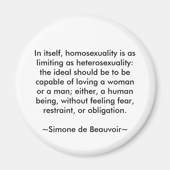 Íman citação de Simone de Beauvoir (Frente)