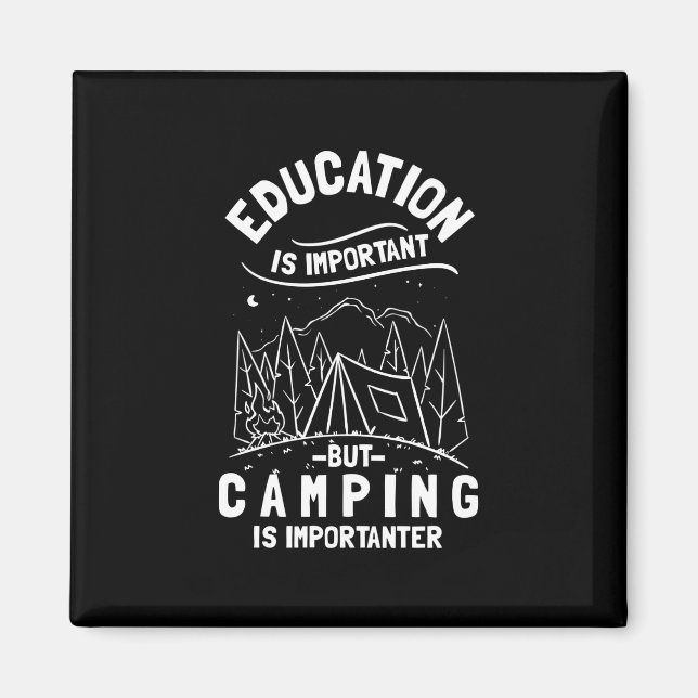 Íman Citação Divertida de Camping (Frente)