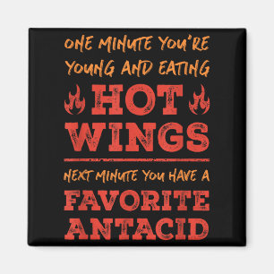 Íman Citação Divertida de Comida Hot Wings Bbq Frango B