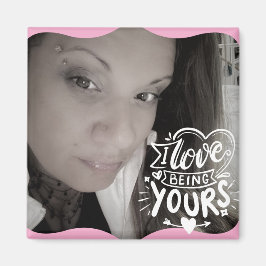 Íman Citação do dia do Namorados fotográfico rosa