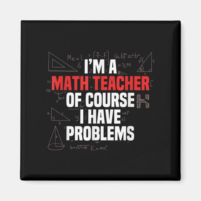 Íman Citação Engraçada de Matemática Matemática Querido (Frente)