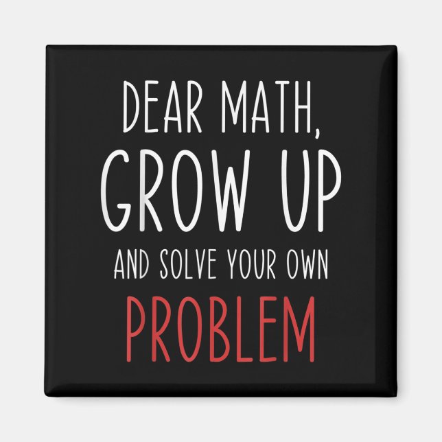 Íman Citação Engraçada de Matemática Querido Professor  (Frente)