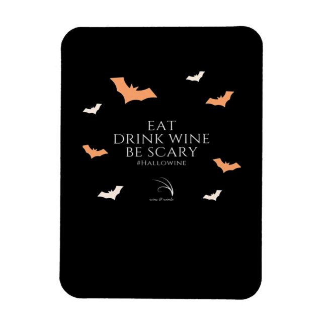 Íman Citação Hallowine Halloween Comer Beber (Vertical)