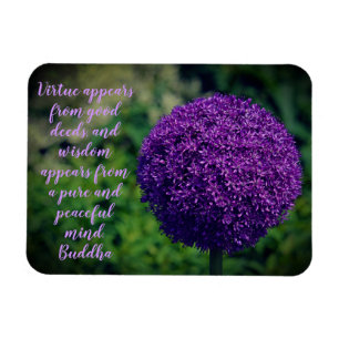Íman Citação Motivacional da Flor de Allium Puro Perfei