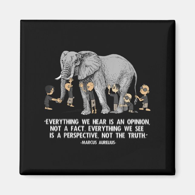 Íman Citação Perspectiva Marcus Aurelius Elephant Illus (Frente)