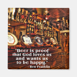 Íman Citações famosas da cerveja de Ben Franklin