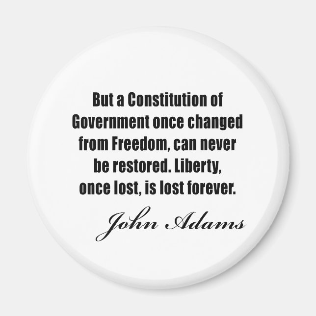 Íman Citações políticas de John Adams (Frente)