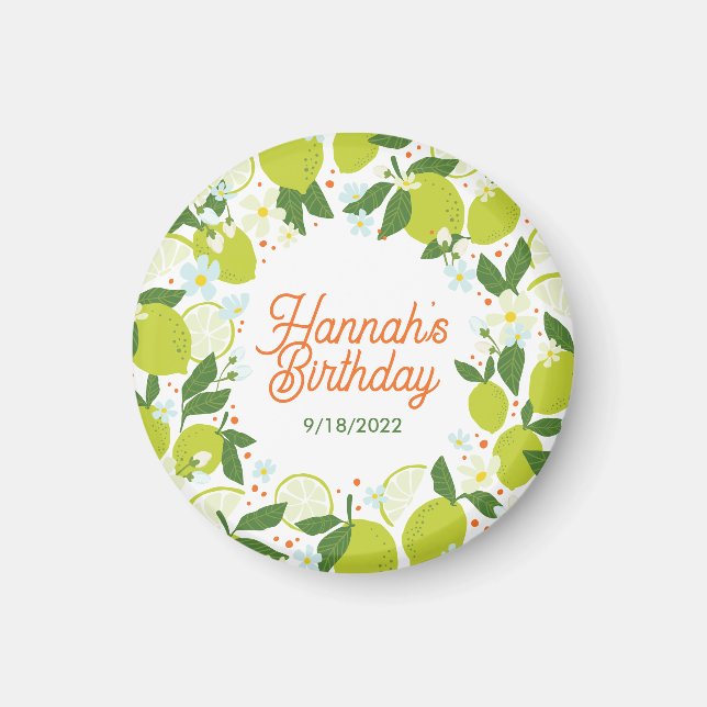 Íman Citrus Garden Magnet - Design de texto editável (Frente)