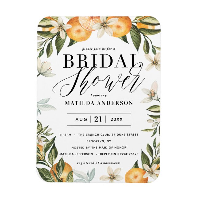 Íman Citrus, laranja + chá de panela florescente (Vertical)