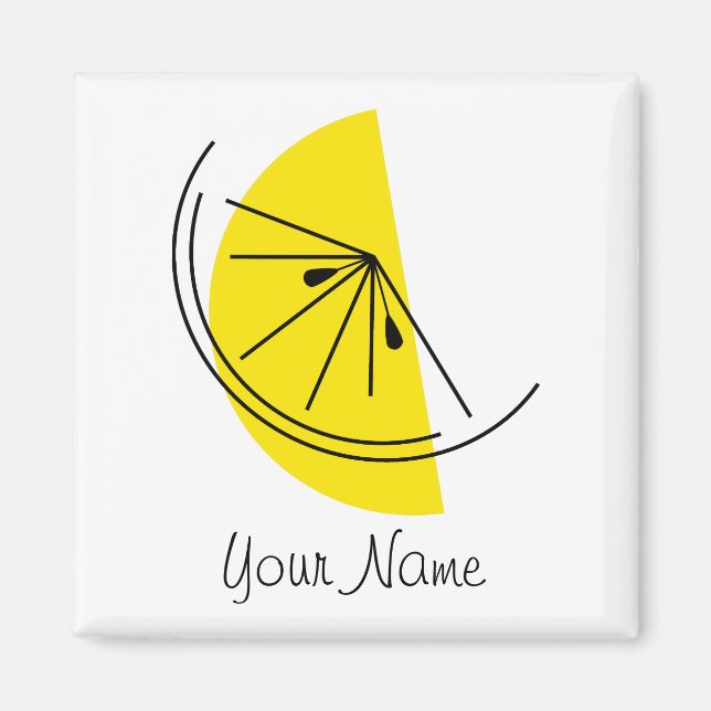 Íman Citrus Lemon Name Magnet Square (Frente)