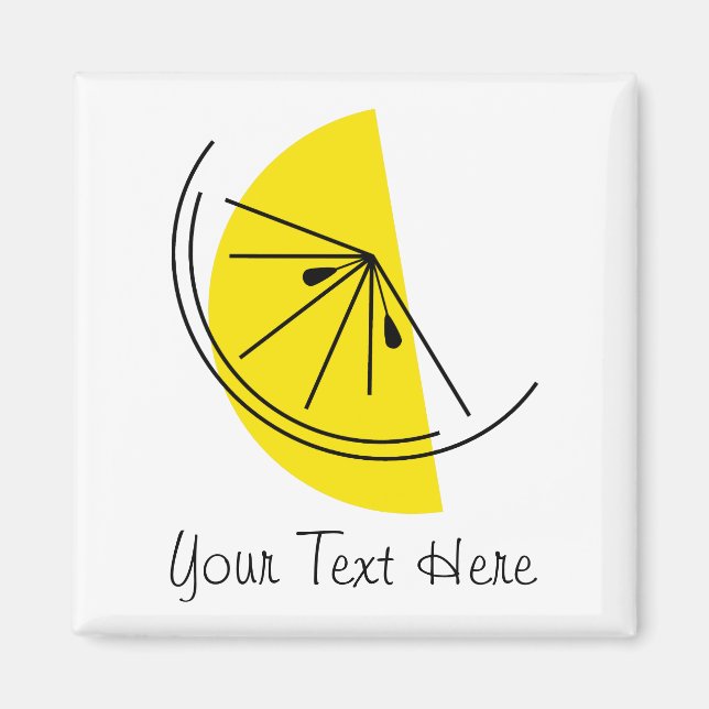 Íman Citrus Lemon Text Magnet Square (Frente)