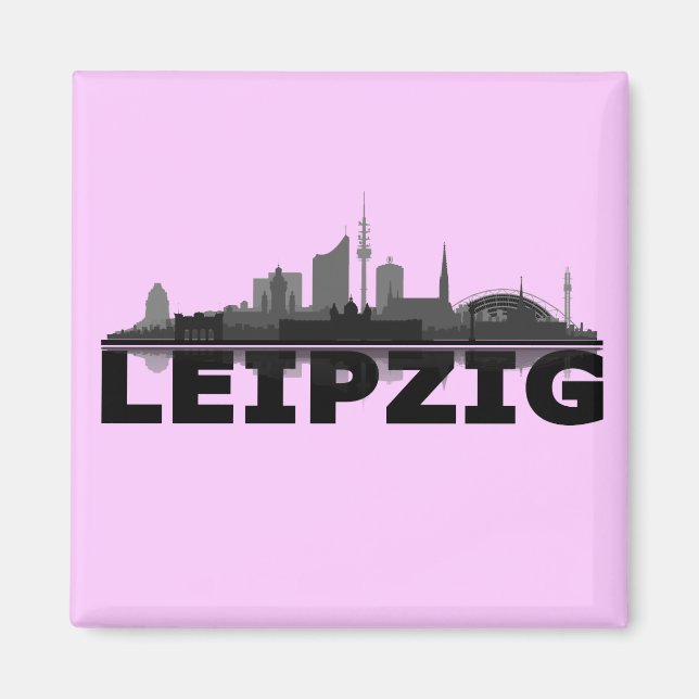 Íman City de Leipzig Skyline - íman, de frigorífico, (Frente)