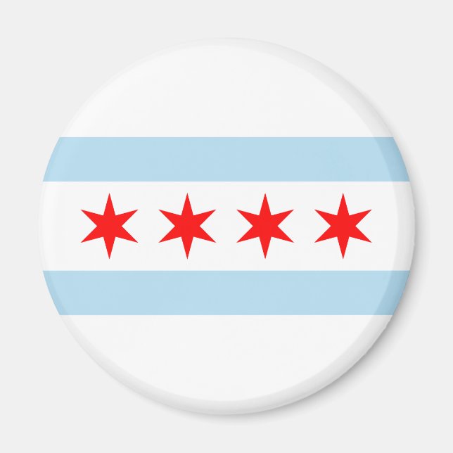 Íman City Flag de Chicago (Illinois) (Frente)