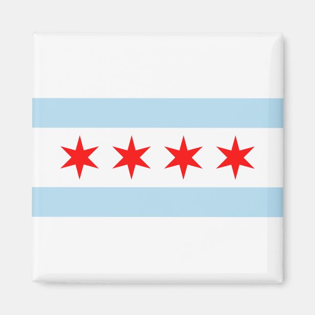 Íman City Flag de Chicago (Illinois) (Frente)