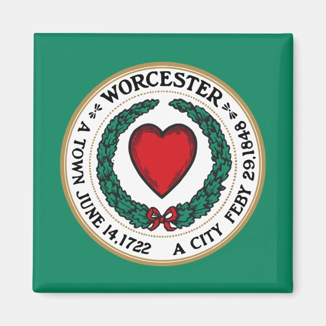 Íman City Flag of Worcester (Massachusetts) (Frente)