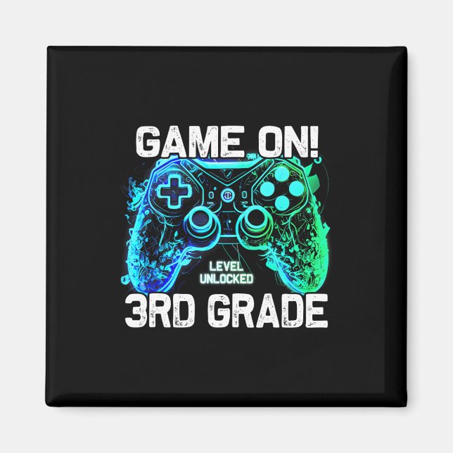Íman Ck To School 3rd Grade Boys Gamer First Day School (Frente)