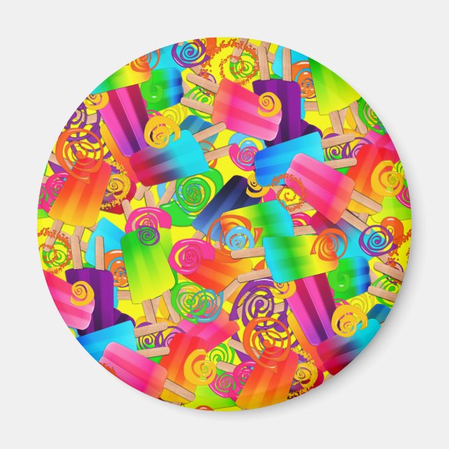 Íman CKC Picolé Rodovia Amarelo-ROUND MAGNET (Frente)