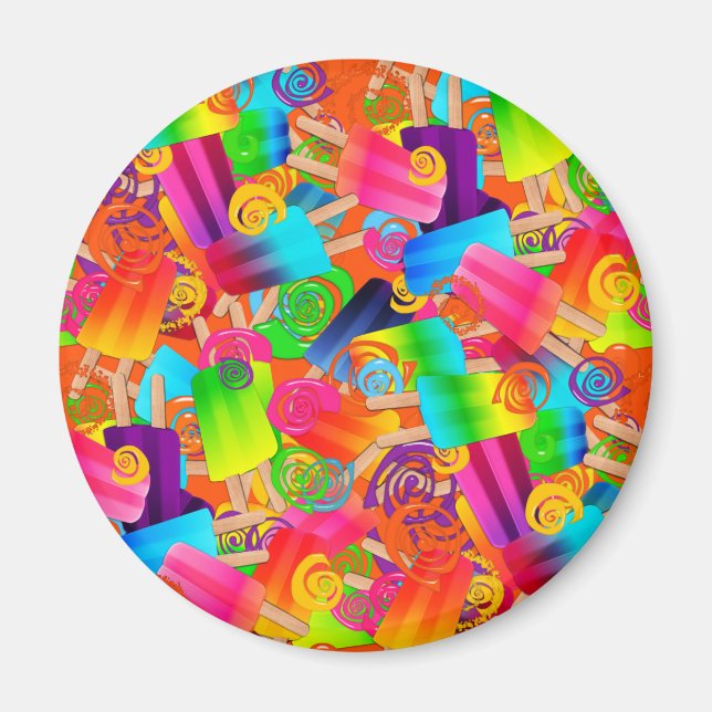Íman CKC Psicle Swirls Laranja-ROUND MAGNET (Frente)