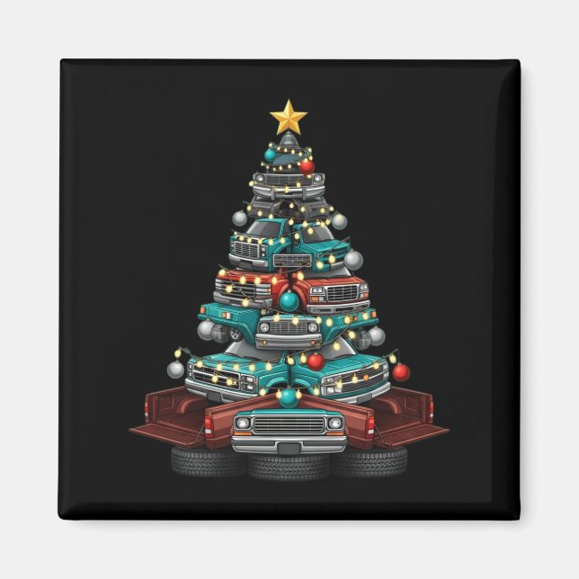Íman Ckup Truck Christmas Tree Funny Clic Car Graphic M (Frente)