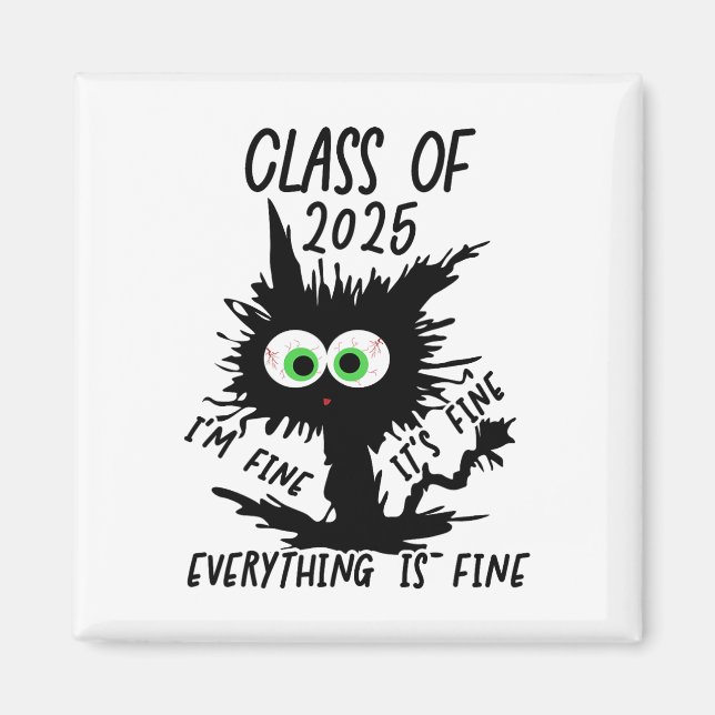 Íman Cl De Gato Negro Engraçado De 2025 (Frente)