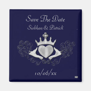 Íman Claddagh (prata) (salvar a data)