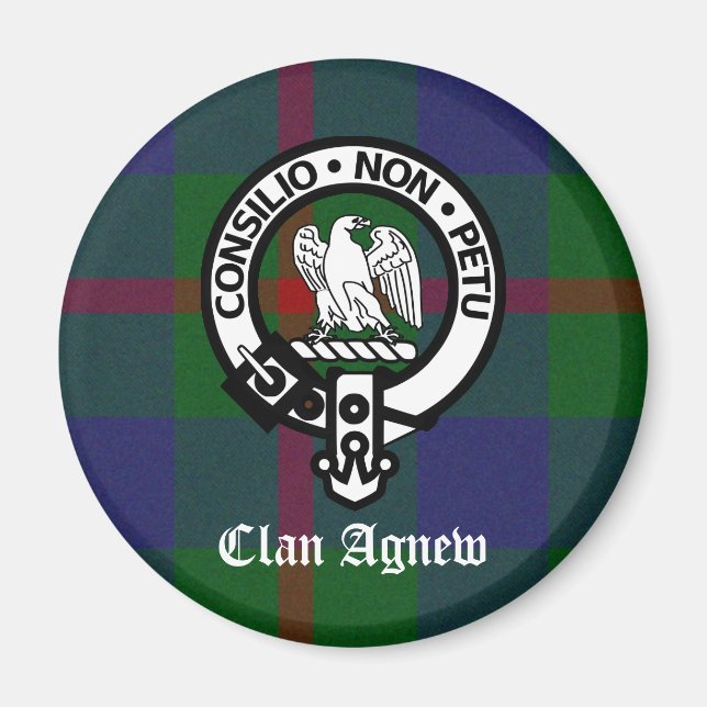 Íman Clan Agnew Tartan Crest (Frente)