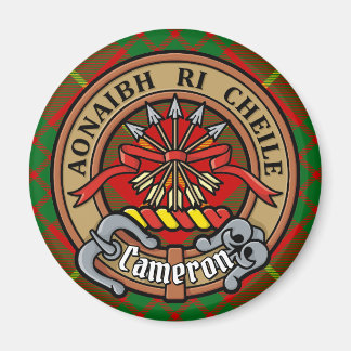 Íman Clan Cameron Crest sobre Tartan
