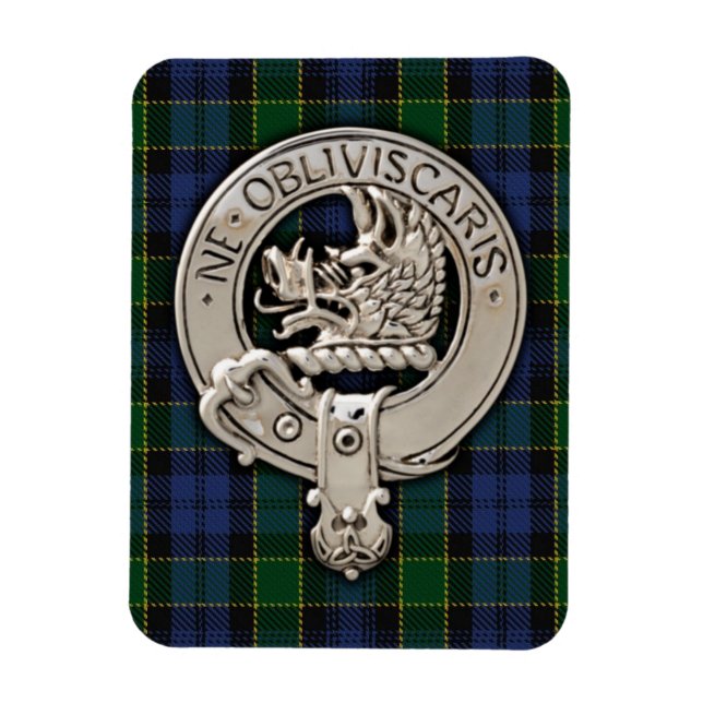 Íman Clan Campbell Crest & Breadalbane Tartan (Vertical)