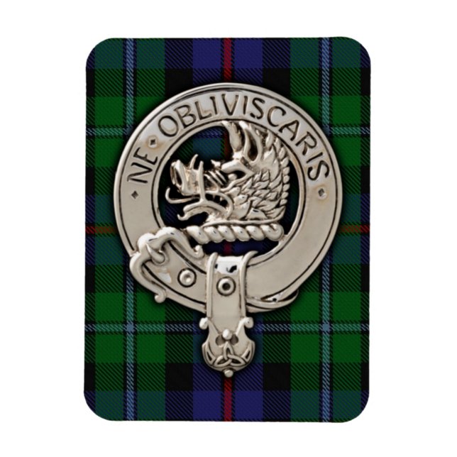 Íman Clan Campbell Crest & Cawdor Tartan (Vertical)