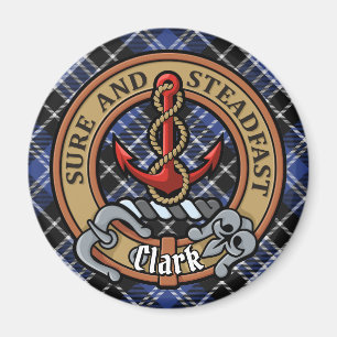 Íman Clan Clark Crest sobre Tartan