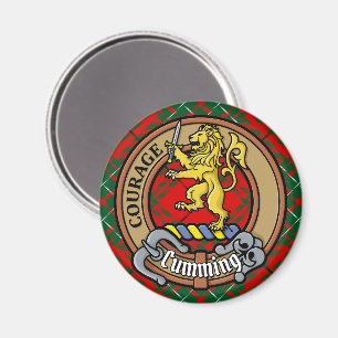 Íman Clan Cumming Crest sobre Tartan