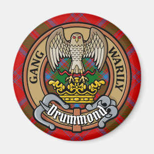 Íman Clan Drummond Crest sobre Tartan