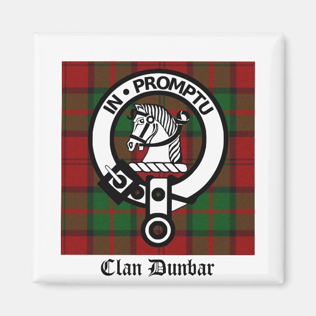 Íman Clan Dunbar Tartan & Crest Crachá (Frente)
