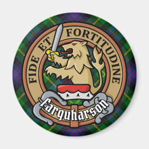 Íman Clan Farquharson Crest sobre Tartan